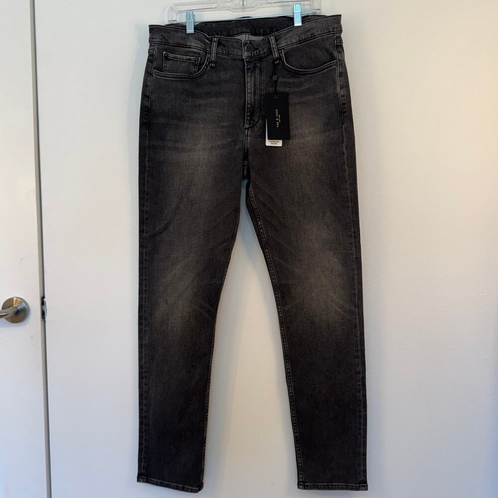 NWT Rag & Bone Fit 2 Loopback Action Jeans Joyce 34x32 Dark Gray Wash
